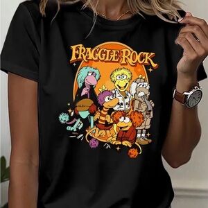 NWT Fraggle Rock Graphic Tee Women’s Medium Black Retro Cartoon Shirt